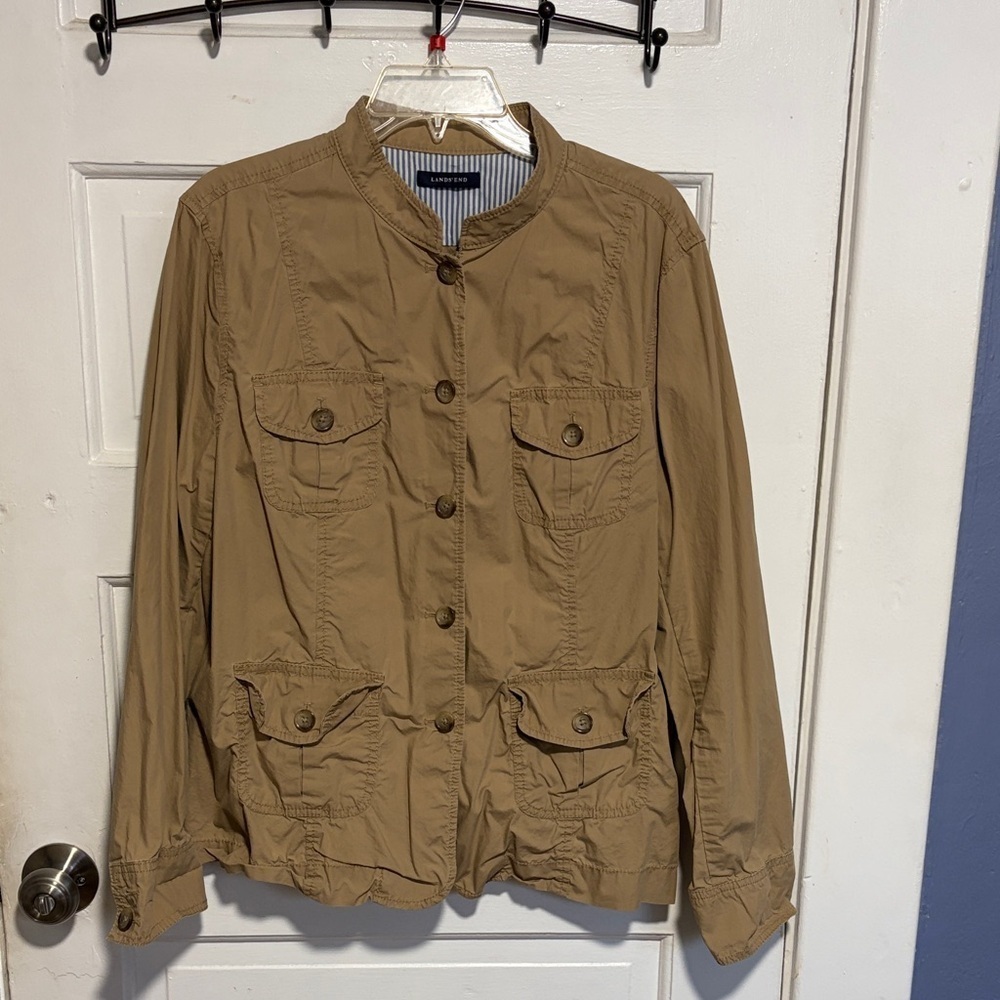 Lands' End Women's Utility Jacket in Tan